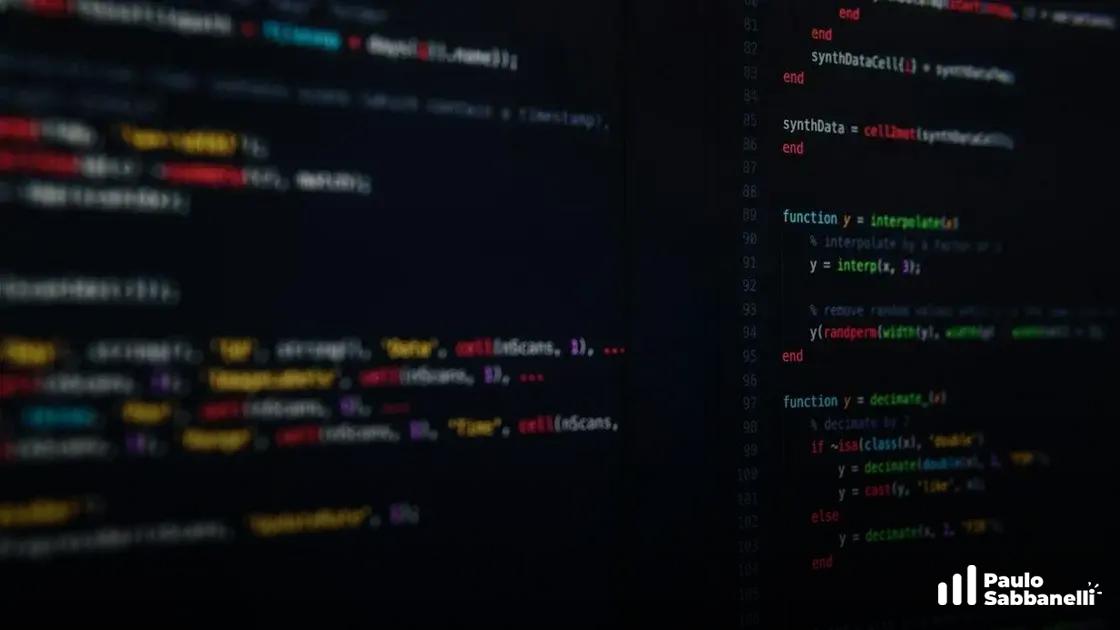 Tela de código escura com função de interpolação de dados sintéticos