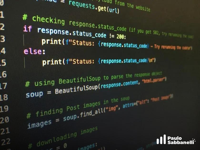 Código Python fazendo requisições HTTP e verificando o status da resposta