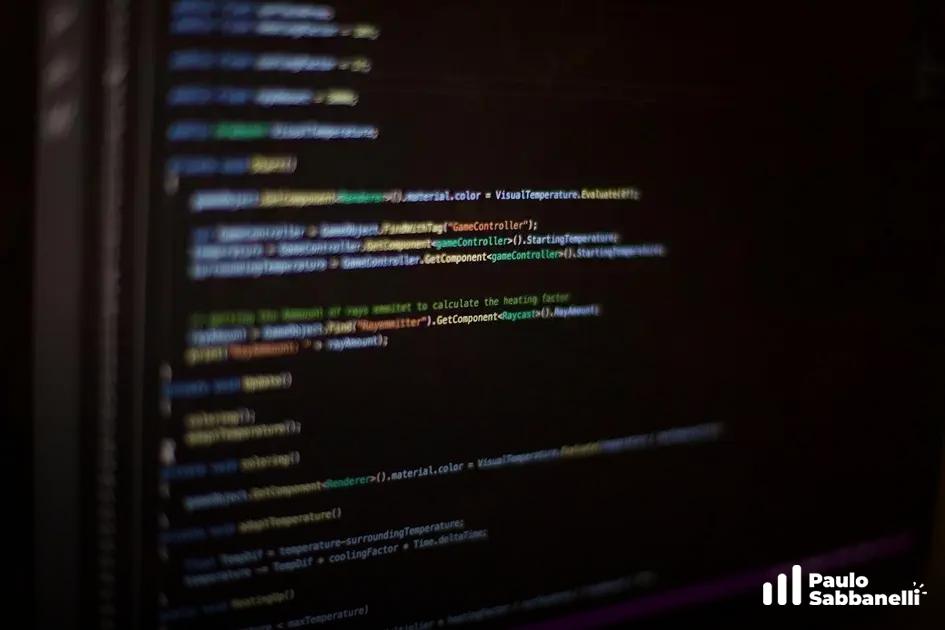 Tela escura com código C# de um jogo Unity referenciando GameController e temperatura