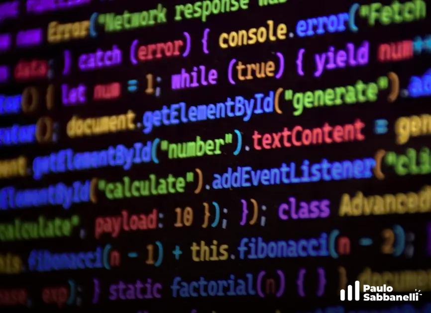 Linhas de código JavaScript coloridas com destaque para funções de callback e cálculo em tela escura