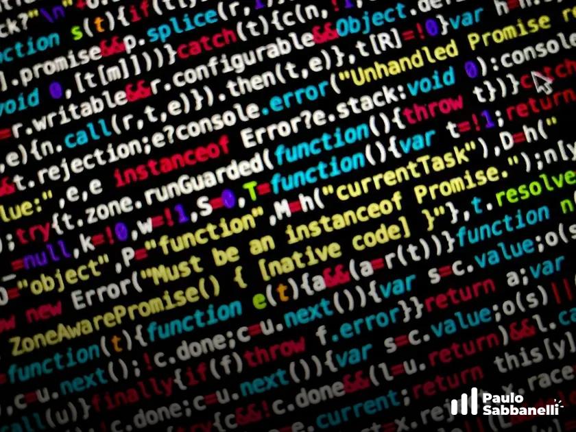 Código JavaScript com tratamento de Promise e mensagem de erro Unhandled Promise em destaque