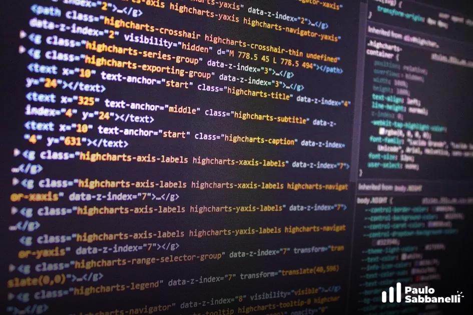 Marcação HTML com classes e atributos de navegação de um gráfico Highcharts
